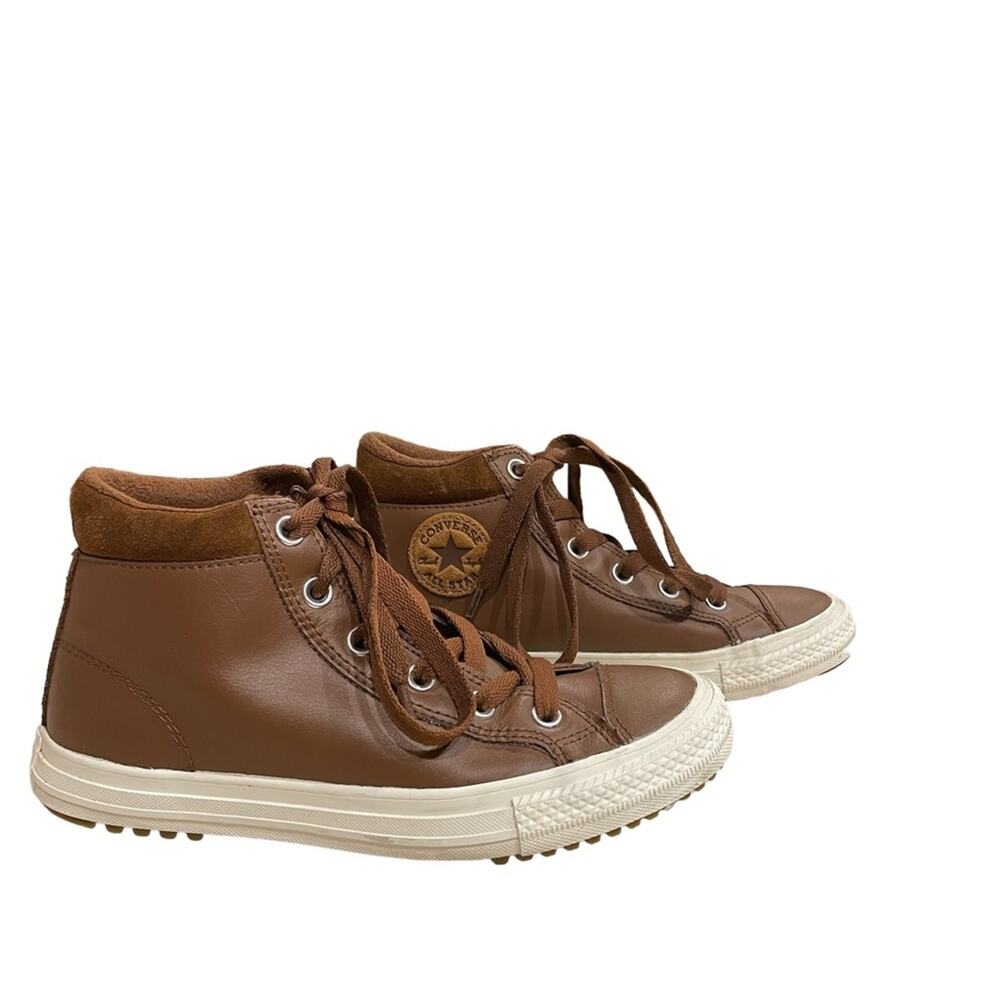 Converse All Star Chuck Taylor Shoes Unisex Size 4.5 Brown Leather Hi-Cut Casual